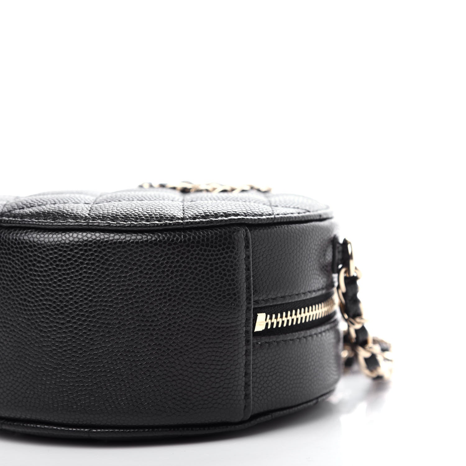 Chanel Caviar Quilted French New Wave Round Clutch With Chain Black 9 of 11