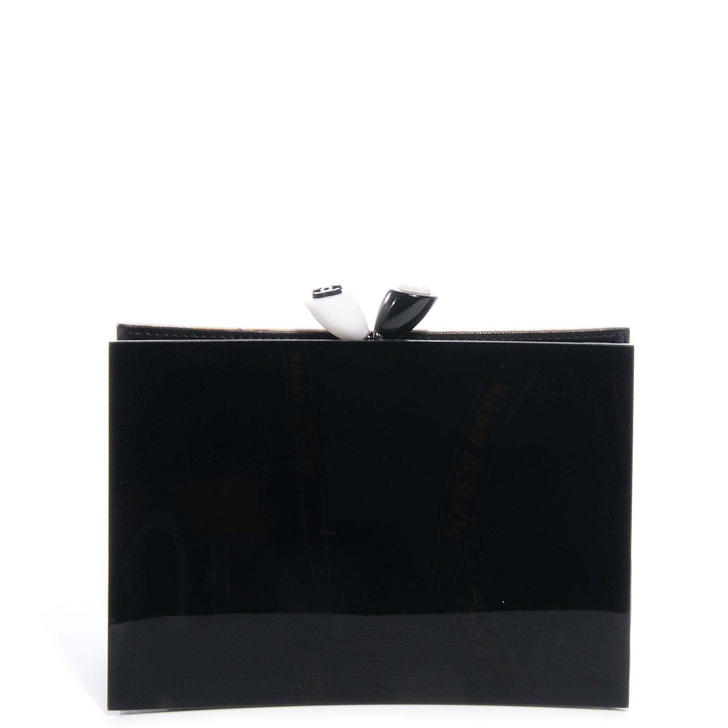 Chanel Acrylic Frame Clutch Black White 1 of 9