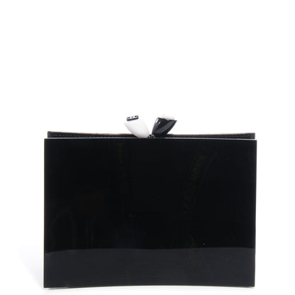 Chanel Acrylic Frame Clutch Black White 1 of 9