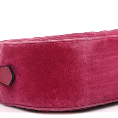 Gucci Velvet Matelasse Small GG Marmont Chain Shoulder Bag Light Raspberry Rose 9 of 10