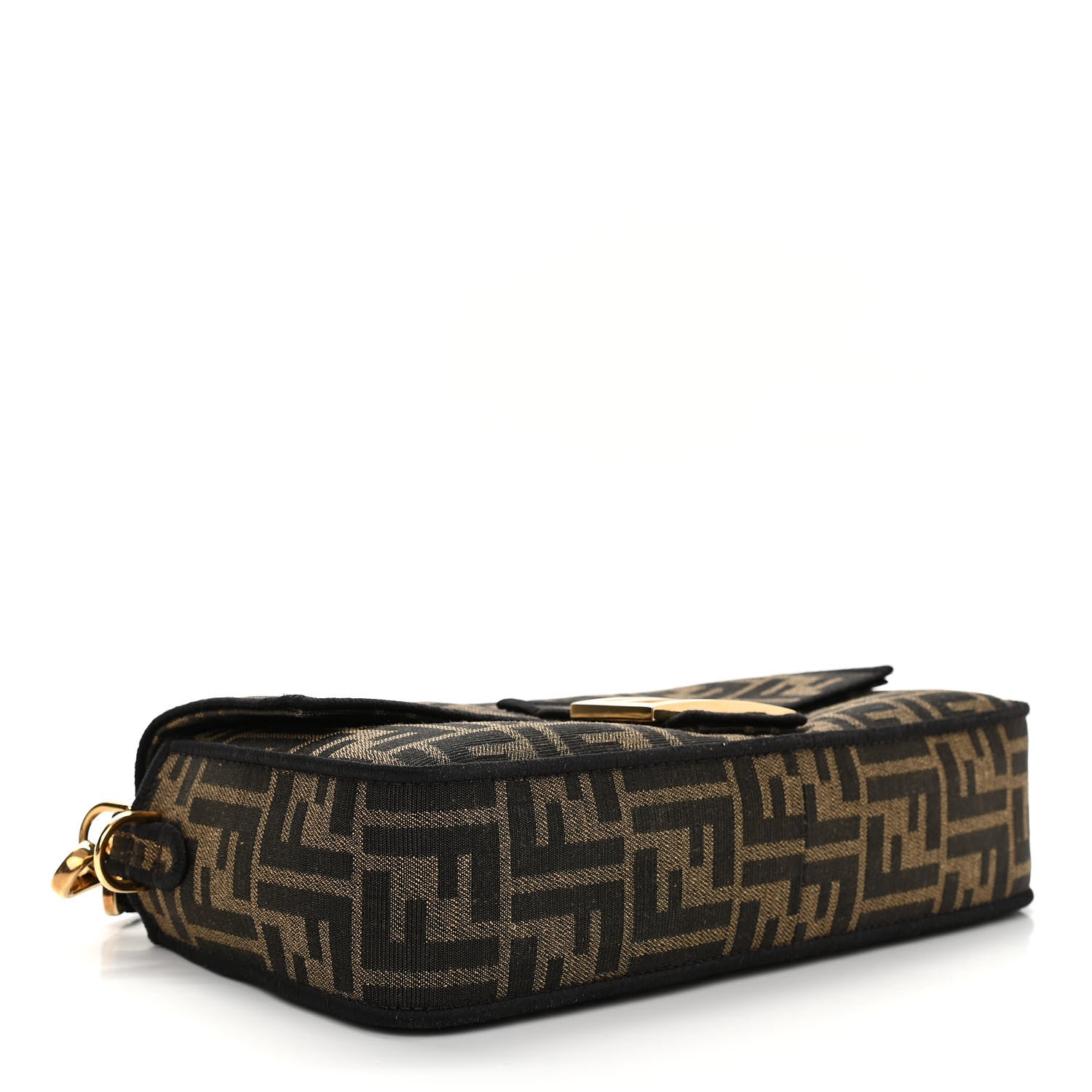 Fendi Fabric Jacquard FF 1974 Medium Baguette Tobacco Moro Black 4 of 9
