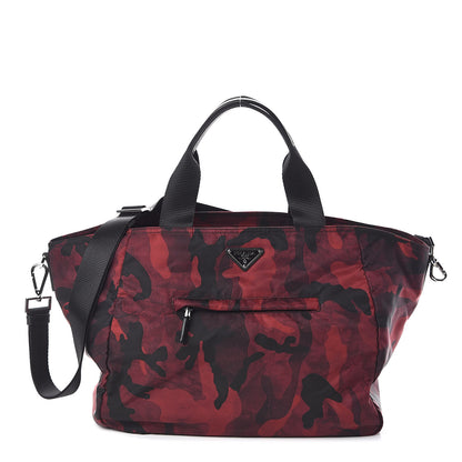 Prada Tessuto Nylon Camouflage Shopping Tote Bordeaux 1 of 9