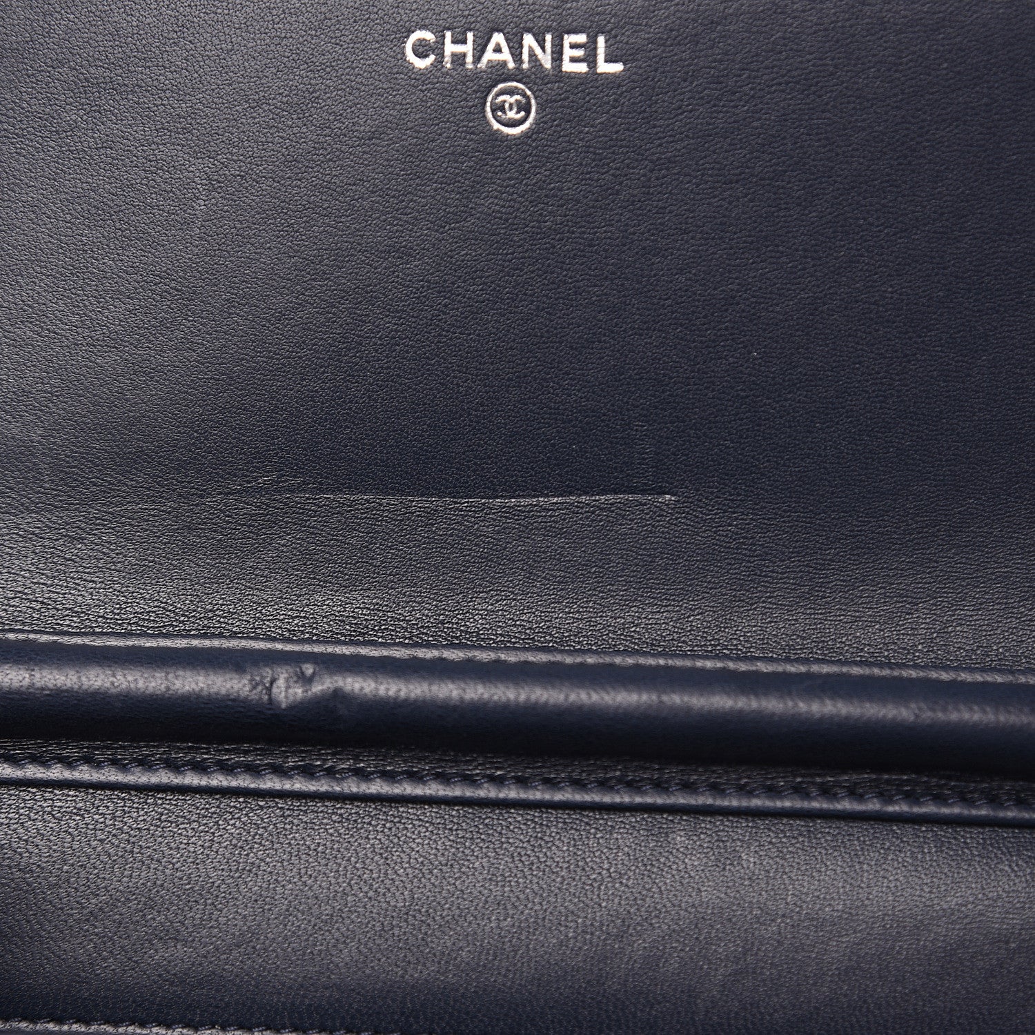 Chanel Lambskin Double Quilted Stitch Wallet On Chain WOC Navy Blue 12 of 14