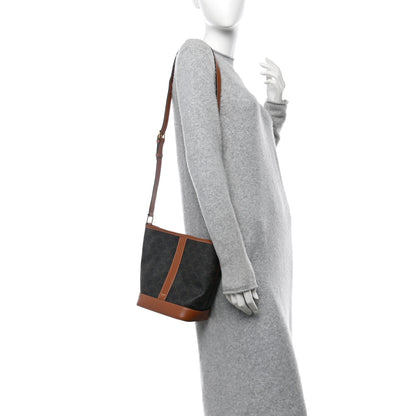 Celine Triomphe Canvas Calfskin Small Bucket Bag Tan 2 of 13