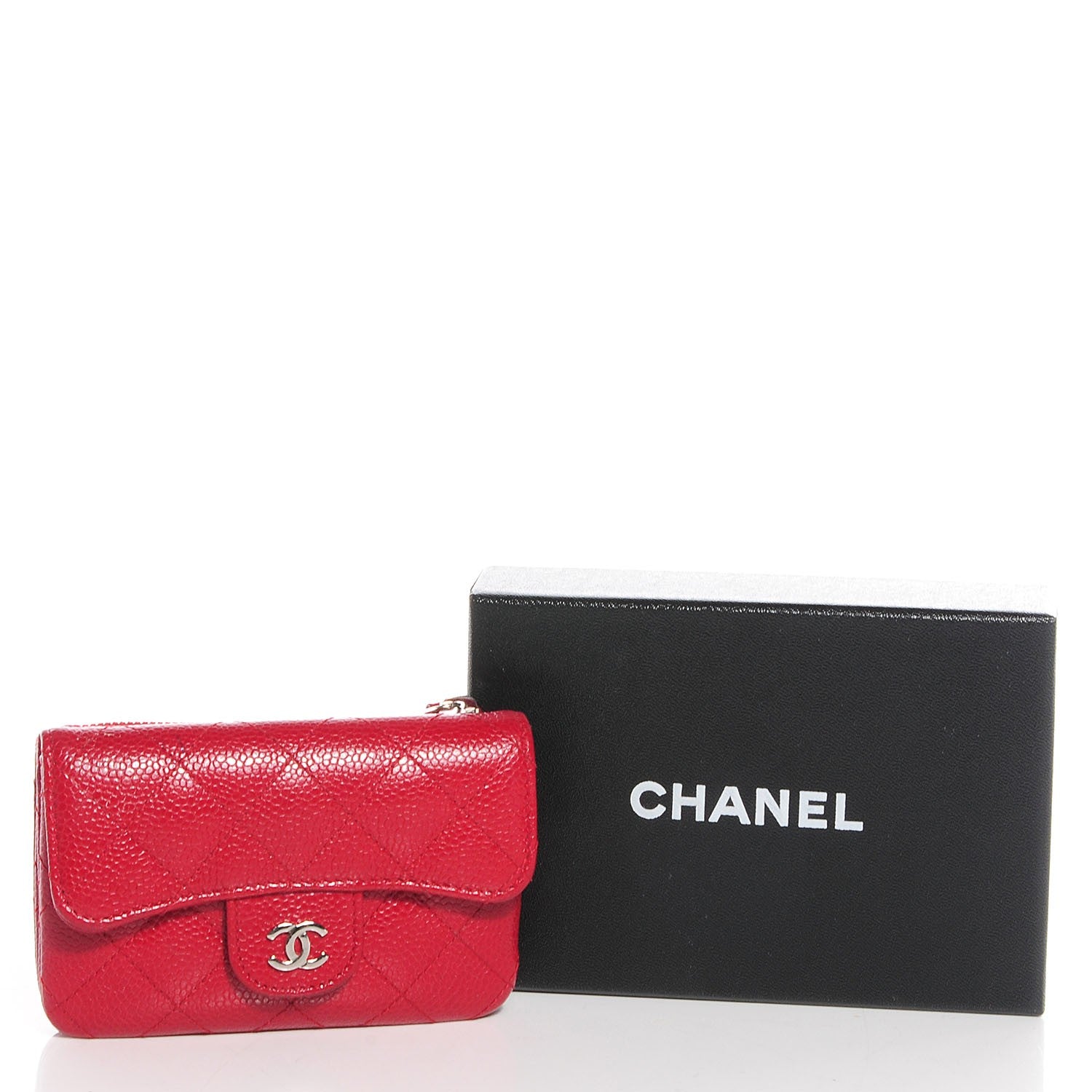 Chanel Caviar Quilted Coin Purse Red 19 of 19