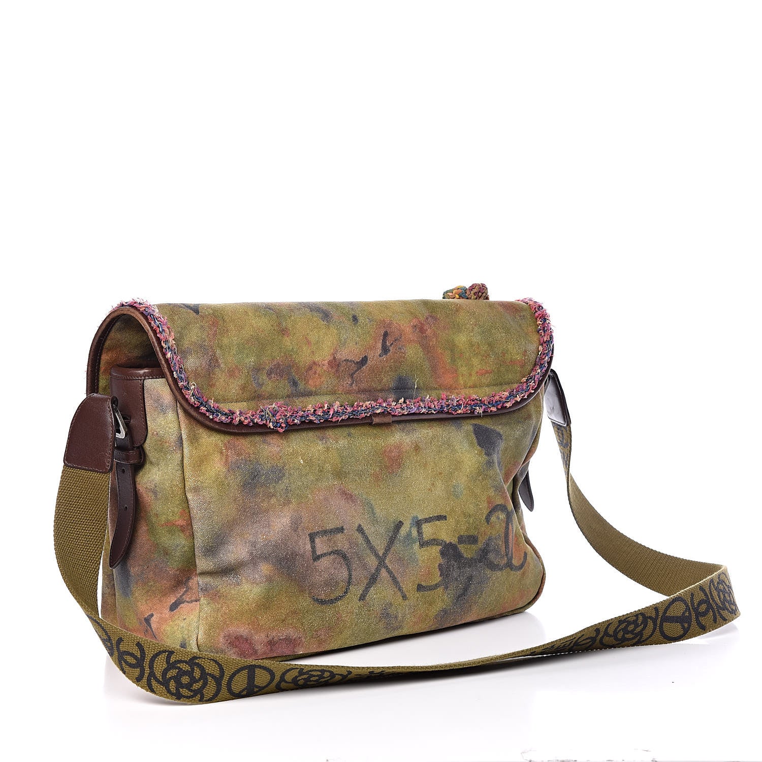 Chanel Washed Toile Large Graffiti On The Pavements Messenger Khaki Multicolor 3 of 15