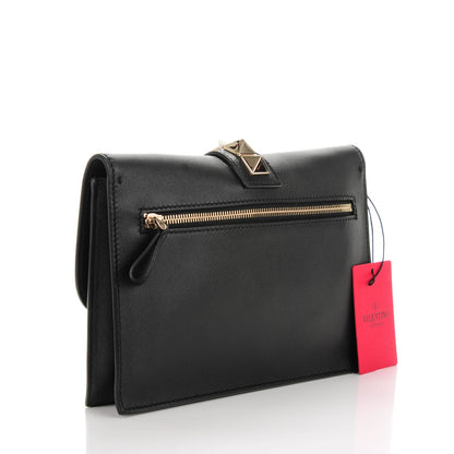 Valentino Garavani Vitello Glam Lock Rockstud Clutch Black 3 of 6