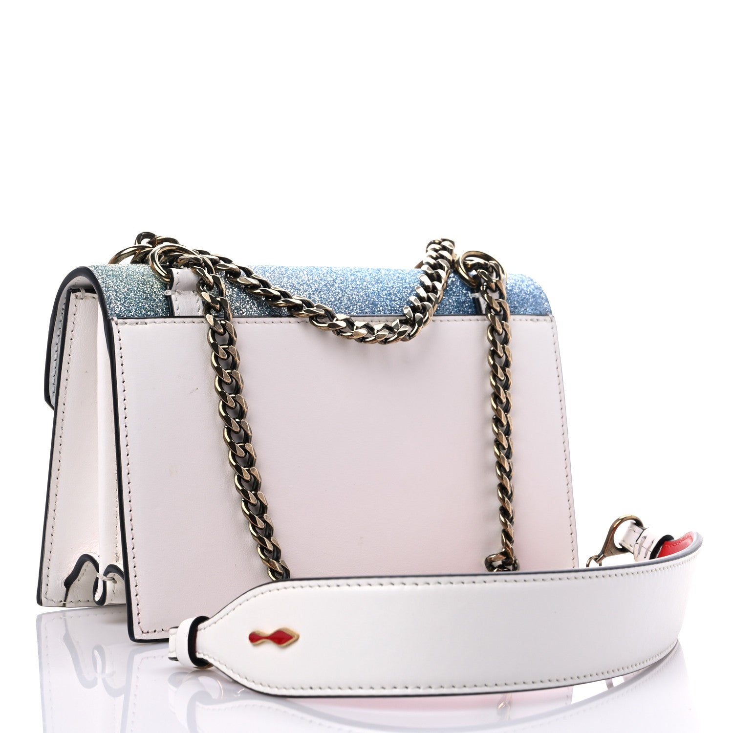 Christian Louboutin Glitter Calfskin Elisa Mini Shoulder Bag Multicolor Snow 2 of 8