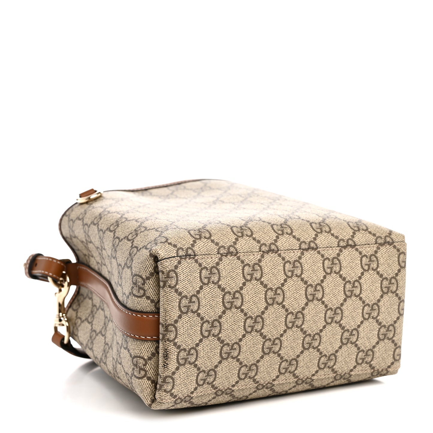 GG Supreme Monogram Emblem Small Shoulder Bag Beige Ebony Sundial