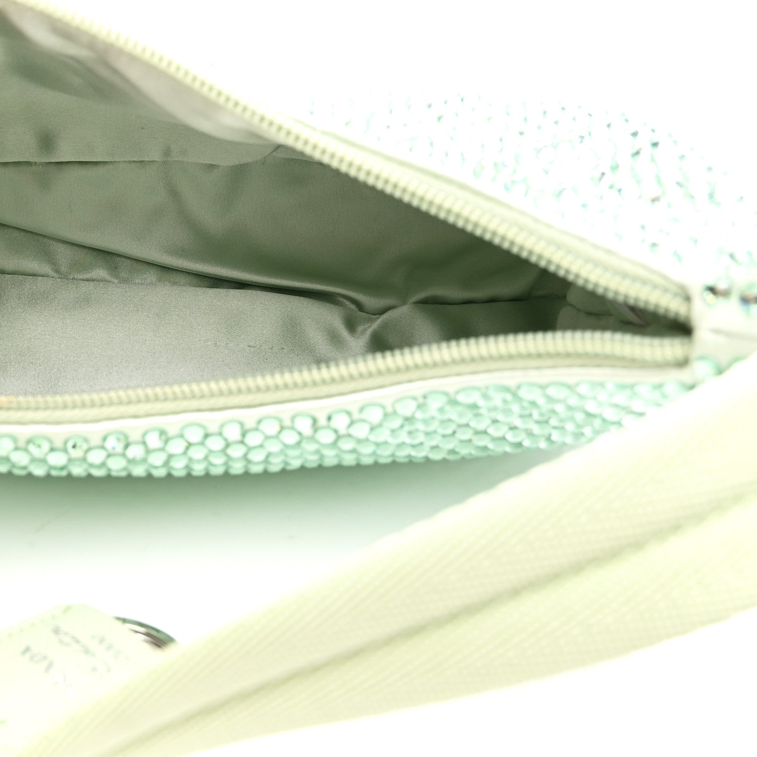 Prada Satin Crystal Mini Re-Edition 2000 Bag Acqua 5 of 11