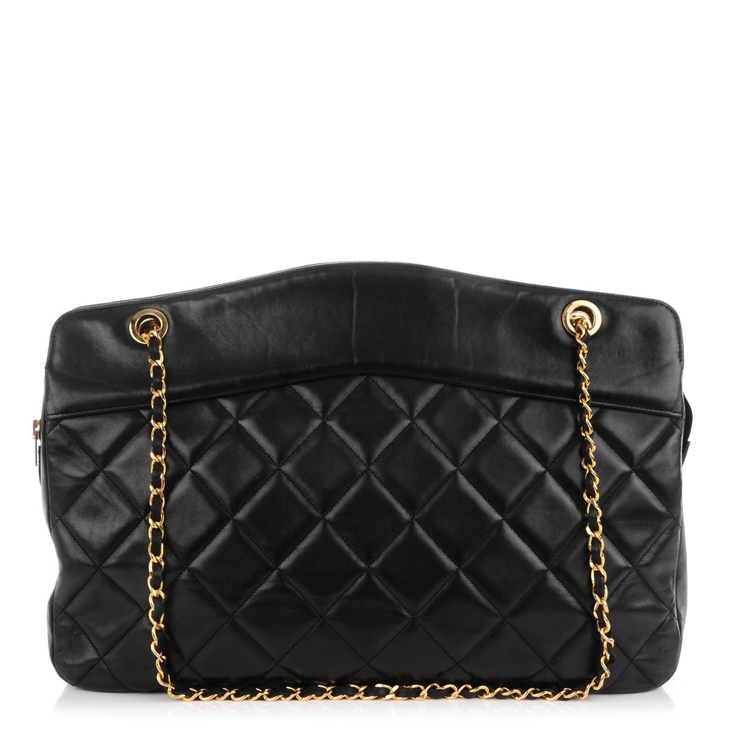 Lambskin Quilted Shoulder Bag Black