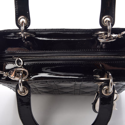 Christian Dior Patent Cannage Medium Lady Dior Black 6 of 12