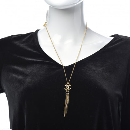 Chanel Chain CC Logo Pendant Necklace Gold 2 of 5