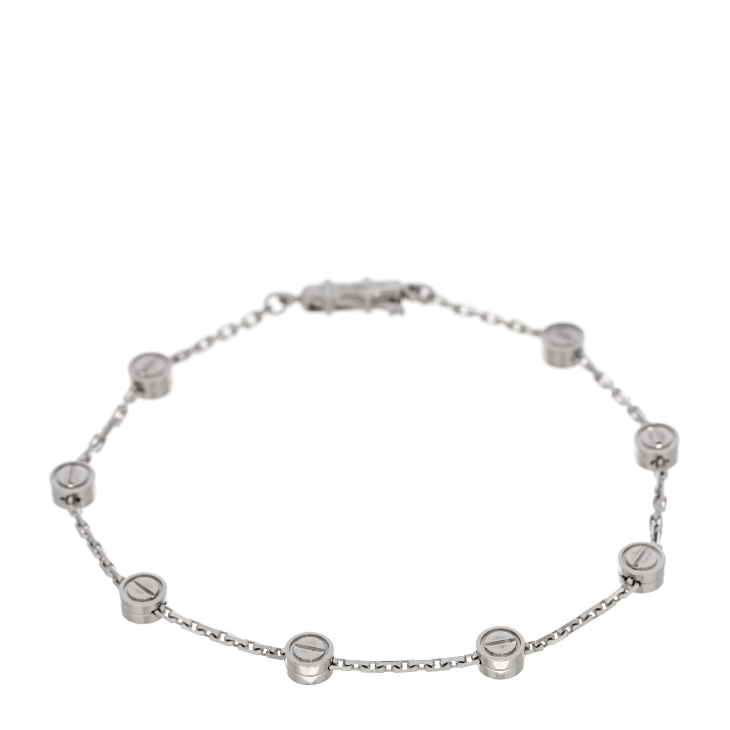18K White Gold LOVE Station bracelet