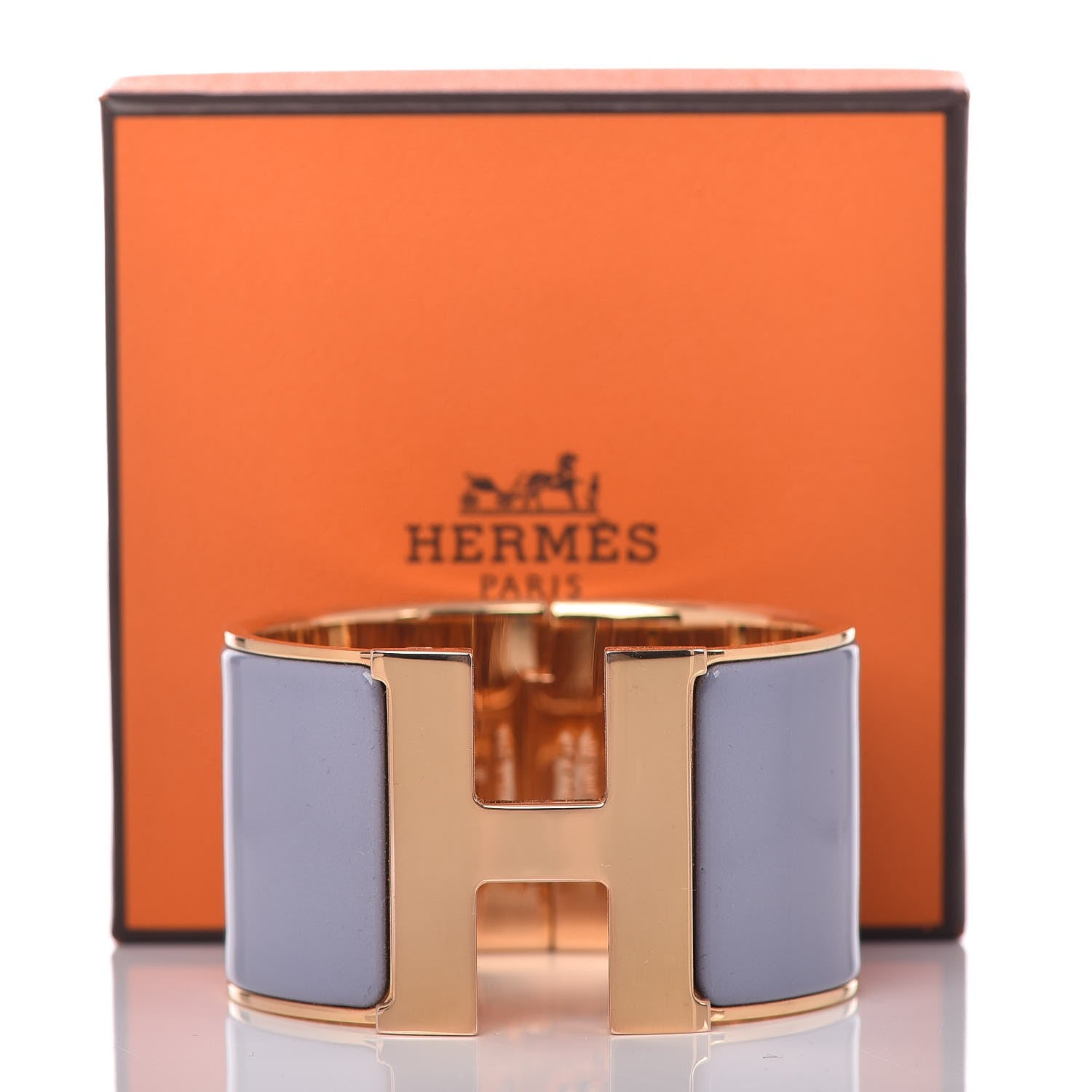 Hermes Enamel Extra Wide Clic Clac H Bracelet PM Parme 306114