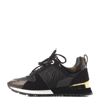 Louis Vuitton Suede Monogram Run Away Sneakers 37 Black 1 of 8