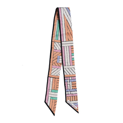 Hermes Silk Tresses H Twilly Abricot Black Rose 2 of 4