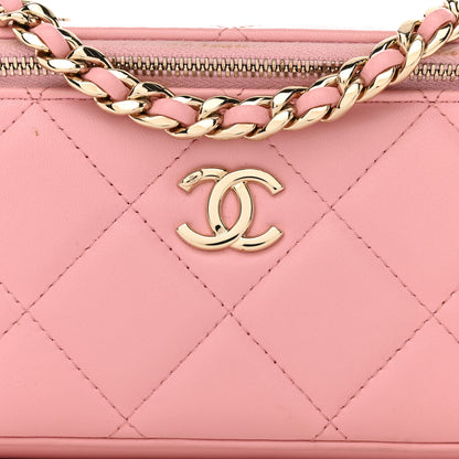 Chanel Lambskin Resin Elegant Chain Vanity Case Pink 8 of 17