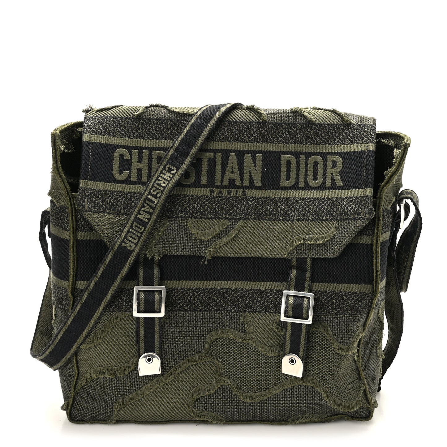 Canvas Embroidered Camouflage Diorcamp Messenger Green