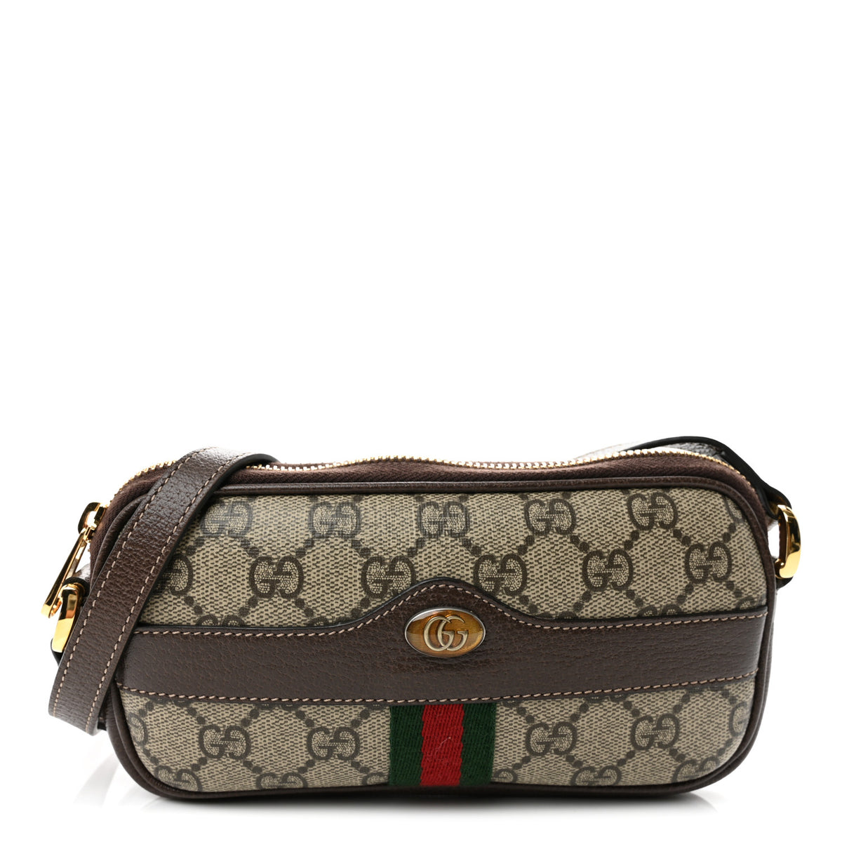 Gucci GG Supreme Monogram Web Mini Ophidia GG Bag Brown 1 of 12