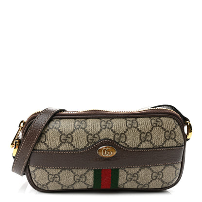 Gucci GG Supreme Monogram Web Mini Ophidia GG Bag Brown 1 of 12