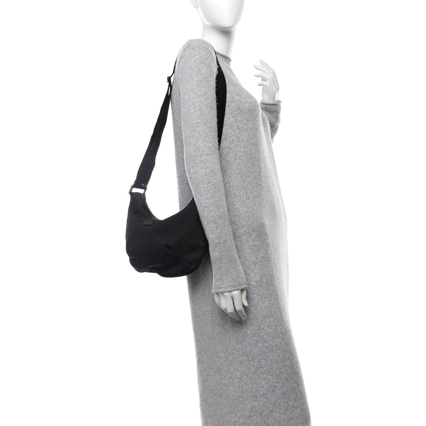 Monogram Medium Half Moon Hobo Black