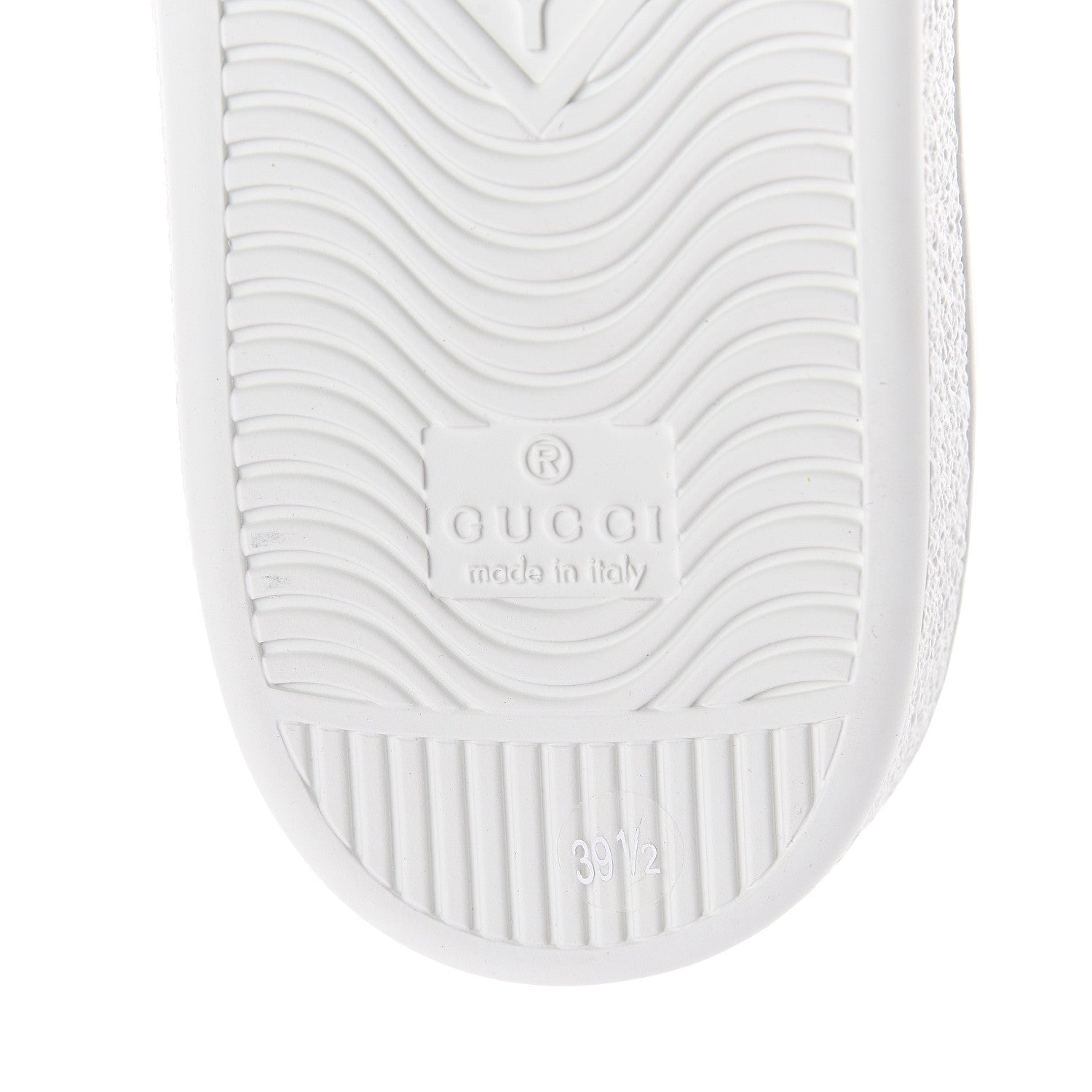 Gucci Calfskin Ayers Bee Embroidered Womens Ace Sneakers 39.5 White Green 6 of 7
