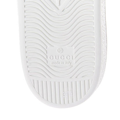 Gucci Calfskin Ayers Bee Embroidered Womens Ace Sneakers 39.5 White Green 6 of 7