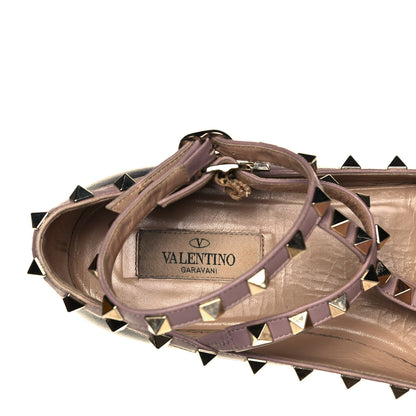 Valentino Garavani Calfskin Nappa Rockstud Cage Ballerina Flats 38.5 Black Poudre 7 of 7