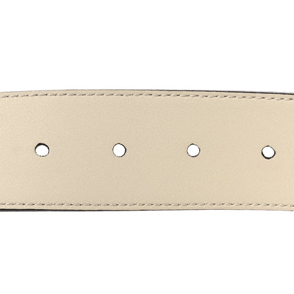 Gucci Textured Dollar Calfskin Bees And Stars Print Womens 40mm Belt 90 36 Mystic White Gold 4 of 5