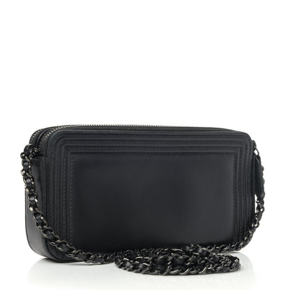 Chanel Bi-Color Small Boy Clutch With Chain So Black 2 of 5