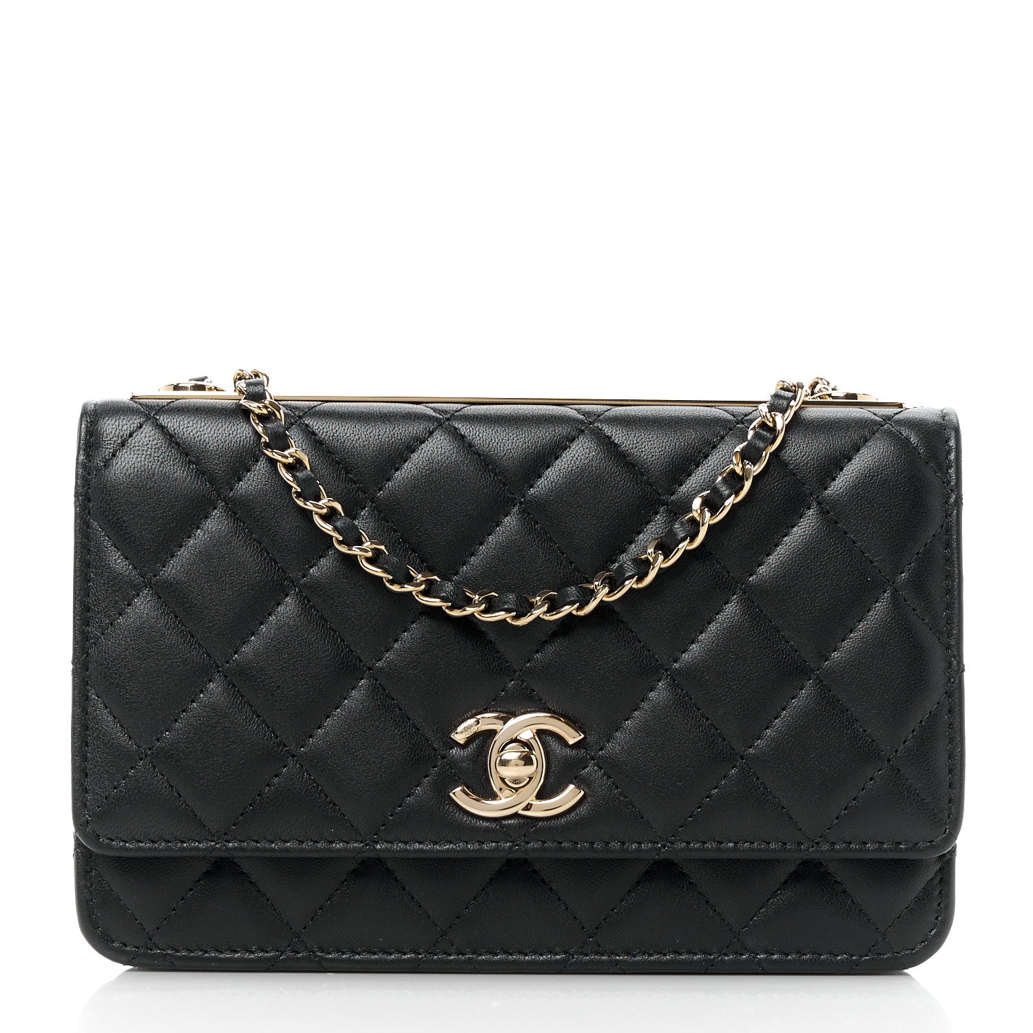 Chanel Lambskin Quilted Trendy CC Wallet On Chain WOC Black 1 of 14