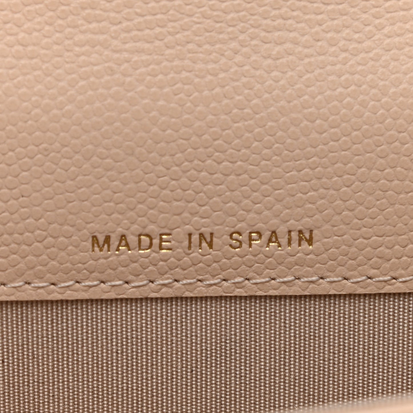 Caviar Pearl Quilted Coco Candy Flap Card Holder Beige
