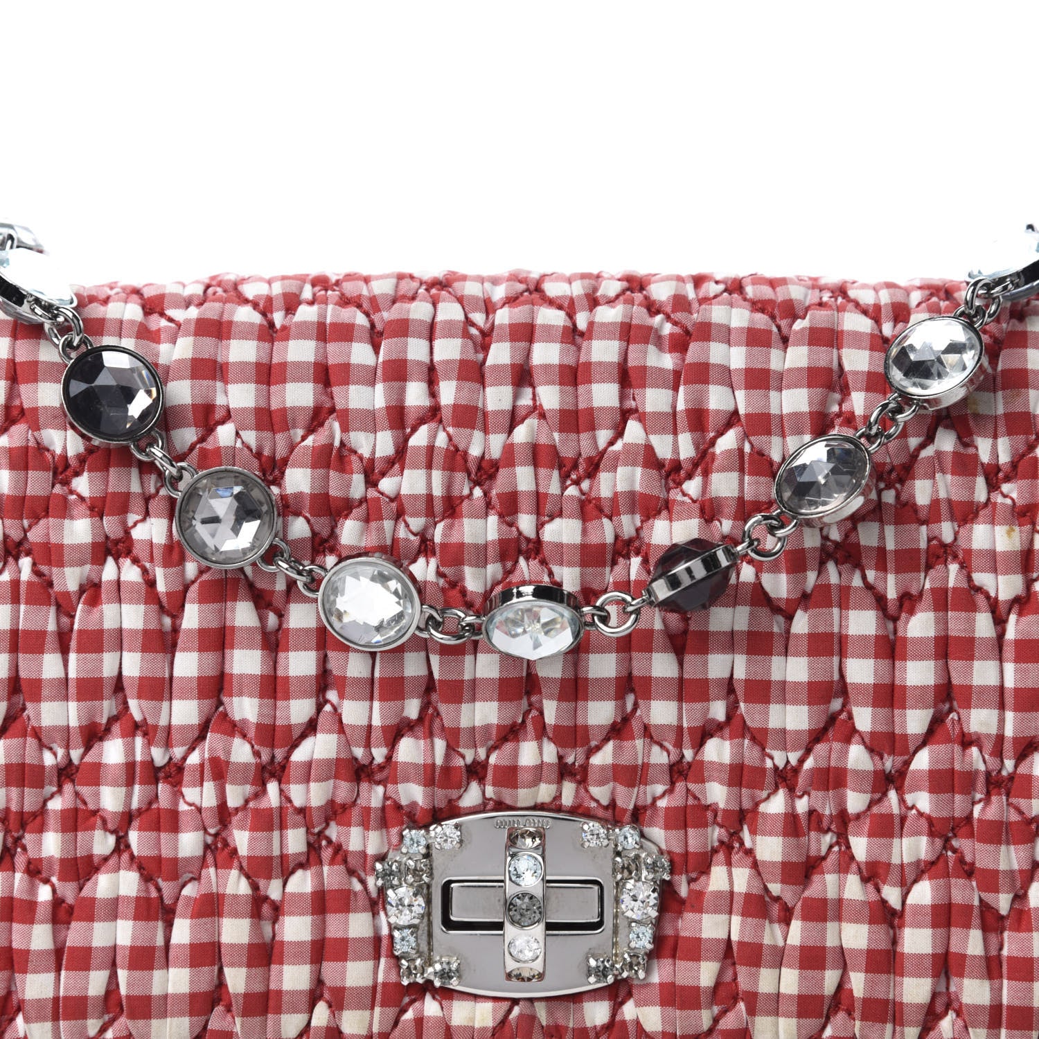miumiu VICHY CRYSTAL ショルダーバッグ MIU MIU - miumiu VICHY CRYSTAL ショルダーバッグの通販 by CRRN's