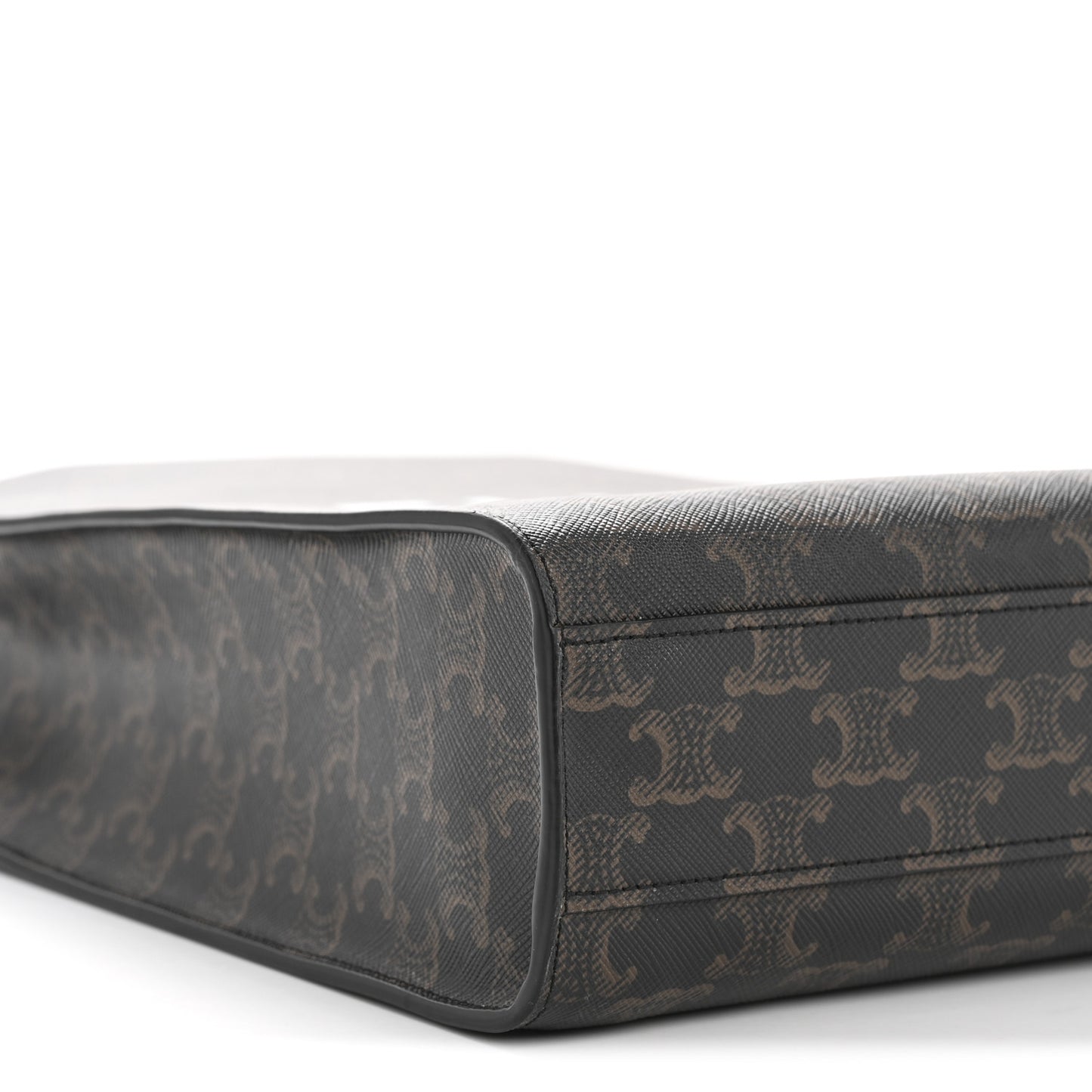Triomphe Canvas Calfskin Small Vertical Cabas Tan