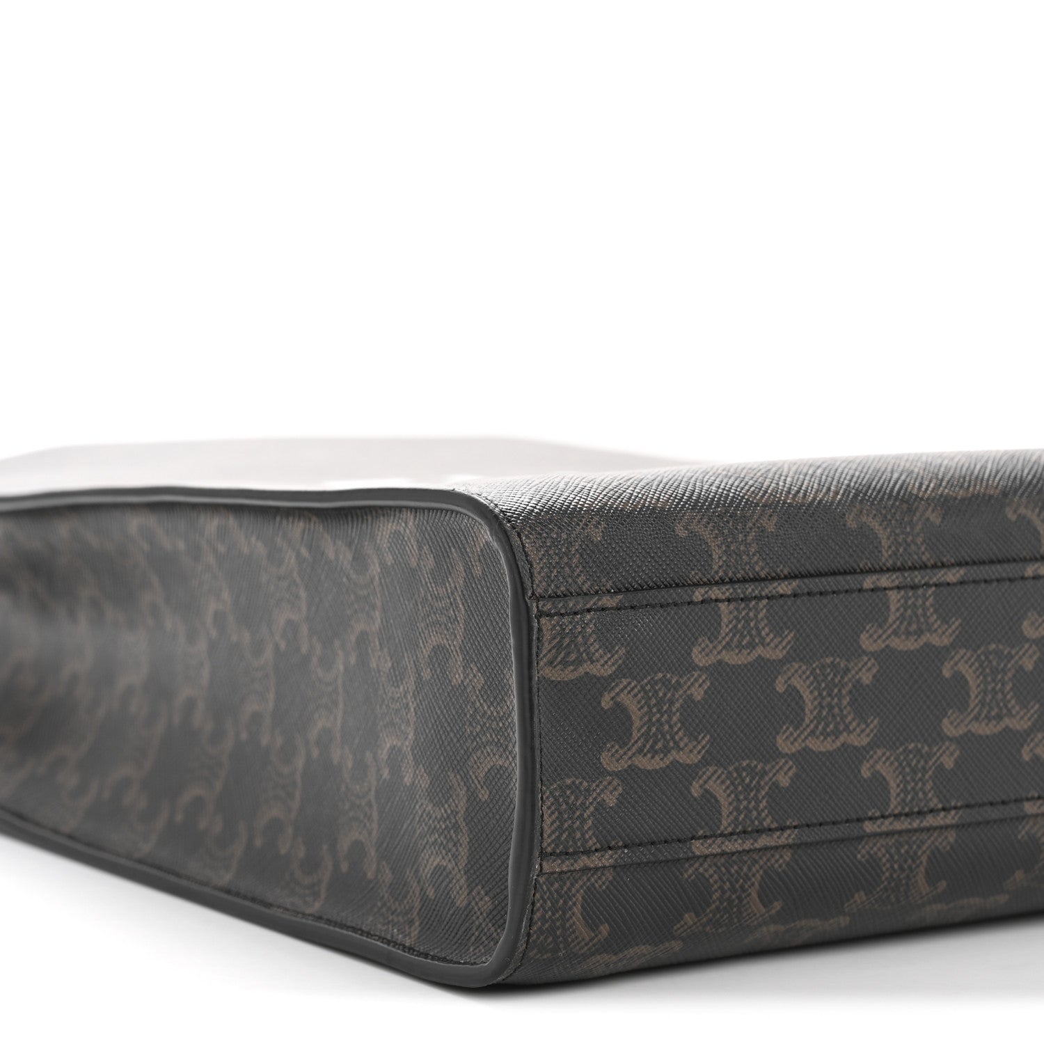 Celine Triomphe Canvas Calfskin Small Vertical Cabas Tan 10 of 11