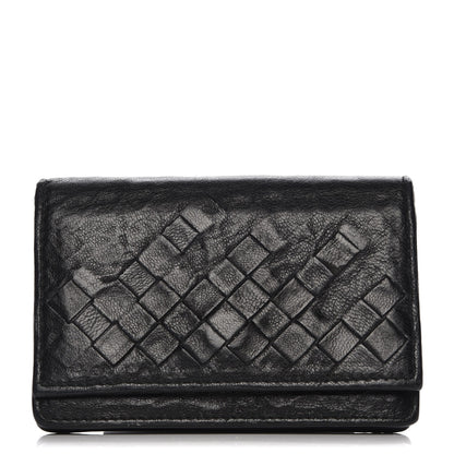 Bottega Veneta Washed Nappa Intrecciato Card Case Nero Black 1 of 7