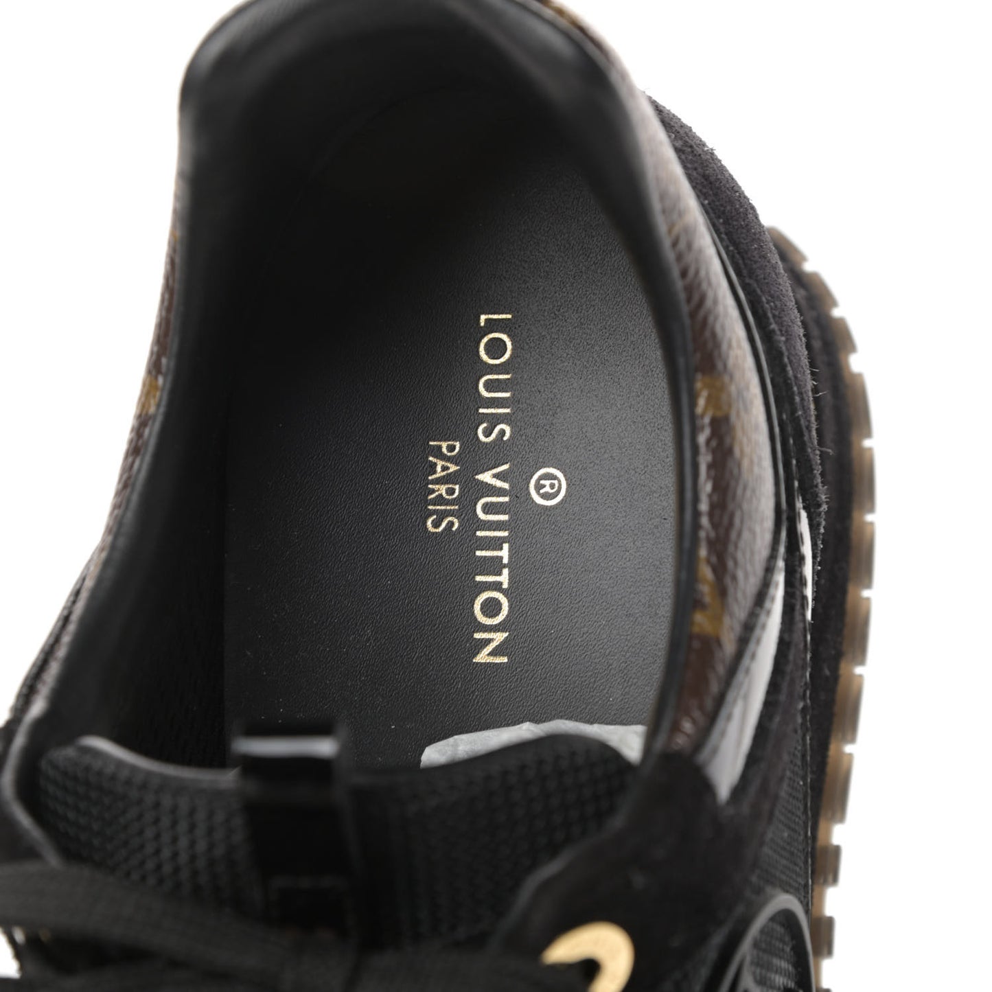 Suede Monogram Run Away Sneakers 37.5 Black