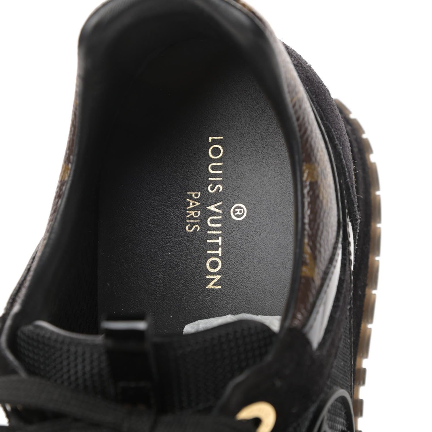 Louis Vuitton Suede Monogram Run Away Sneakers 37.5 Black 7 of 7