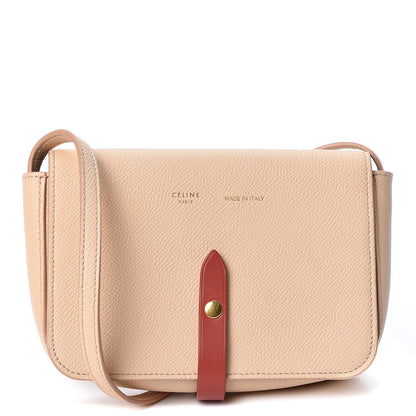 Celine Grained Shiny Calfskin Strap Clutch Light Taupe Red 1 of 9
