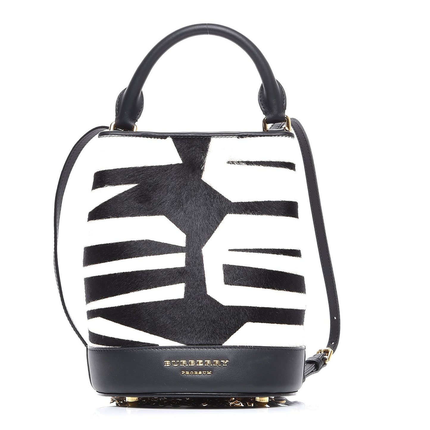Calf Hair Small The Bucket Backpack Bag Natural White