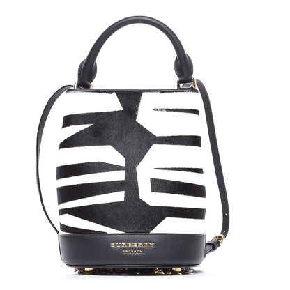 Burberry Calf Hair Small The Bucket Backpack Bag Natural White 1 of 8