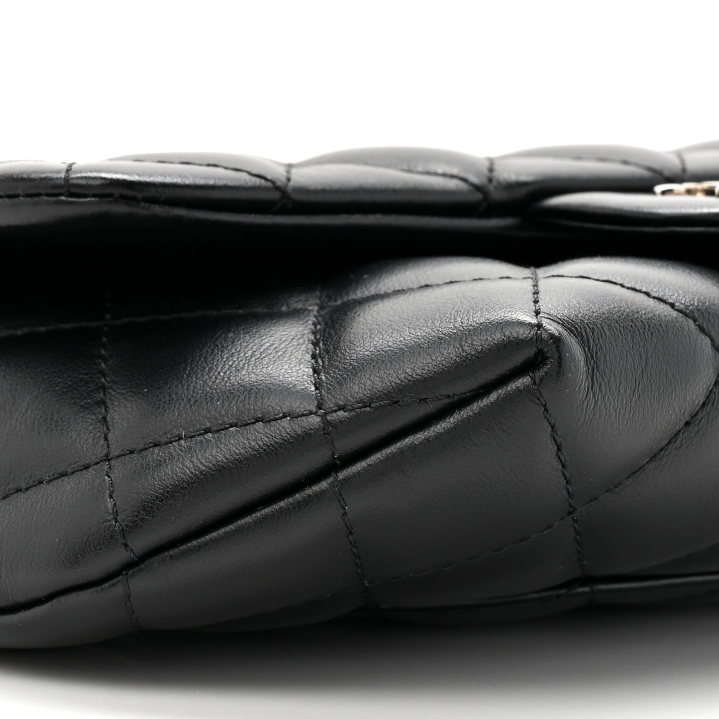 Calfskin Quilted CC Uniform Flap Belt Bag Black
