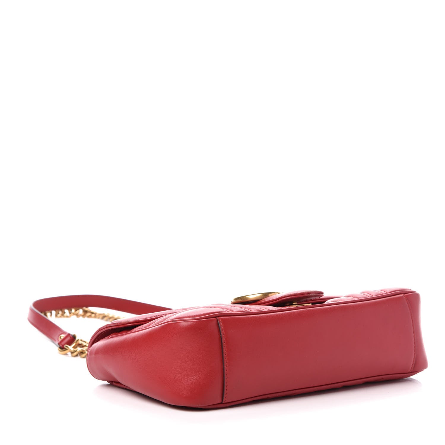 Gucci Calfskin Matelasse Small GG Marmont Shoulder Bag Hibiscus Red 5 of 15