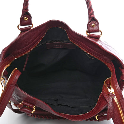 Balenciaga Chevre Gold Metallic Edge Hardware Velo Bordeaux 4 of 4