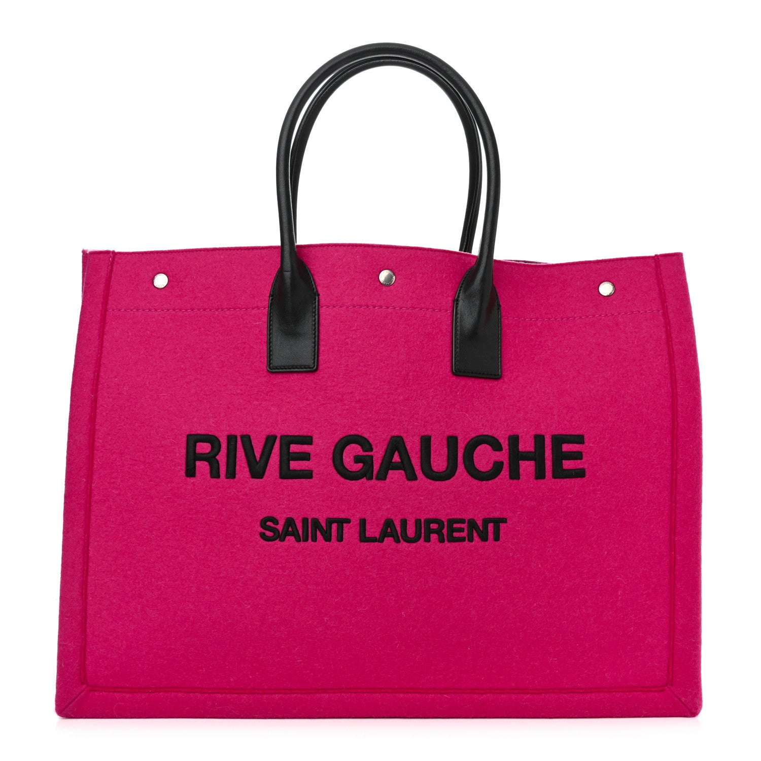 Saint Laurent Wool Rive Gauche Tote Fuchsia 1 of 12