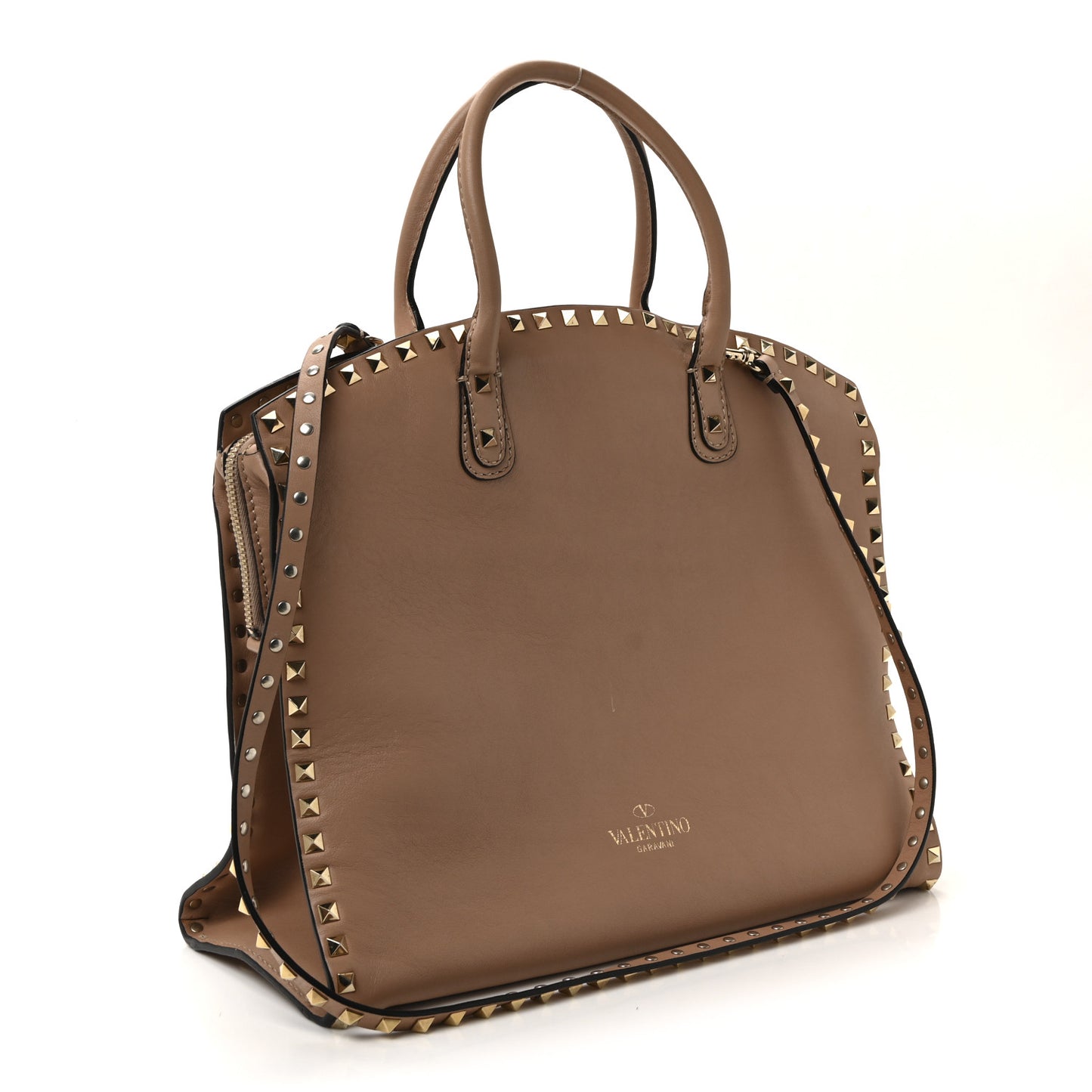 Vitello Rockstud Dome Shopper Soft Noisette