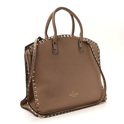 Valentino Garavani Vitello Rockstud Dome Shopper Soft Noisette 3 of 9