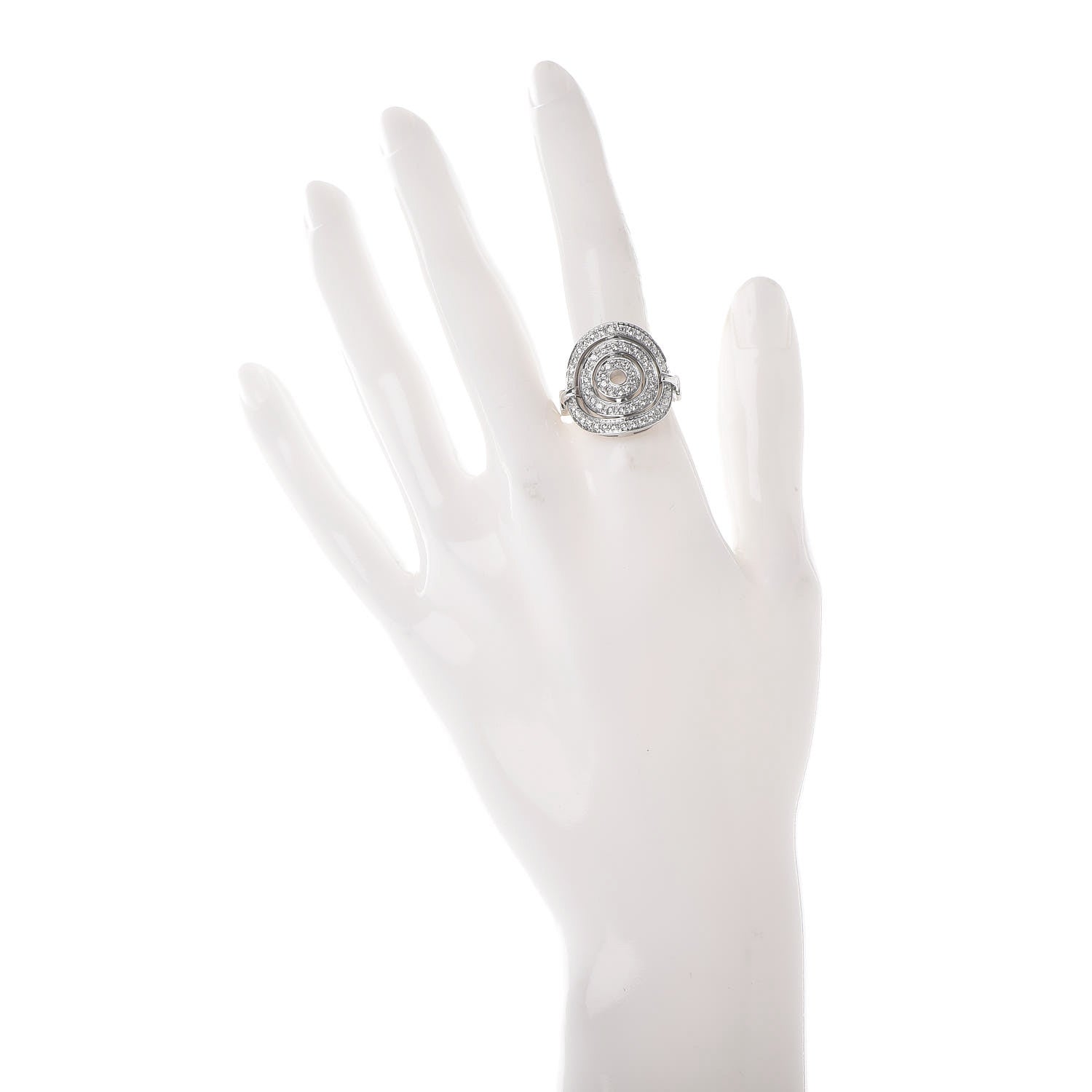 Bulgari 18K White Gold Diamond Astrale Cerchi Ring 55 7.25 2 of 6