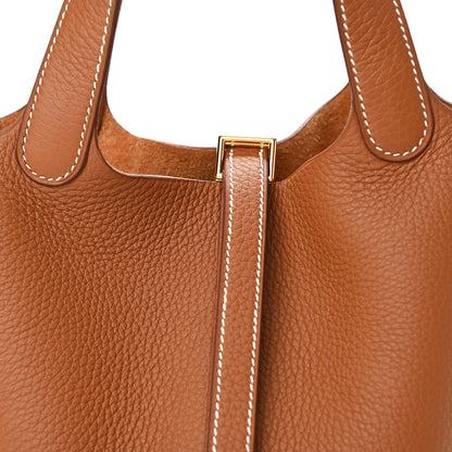 Hermes Taurillon Clemence Picotin Lock 18 PM Gold 8 of 11